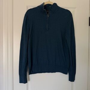 Banana Republic Blue Cotton Cashmere Half Zip-Up Men’s Sweater Medium